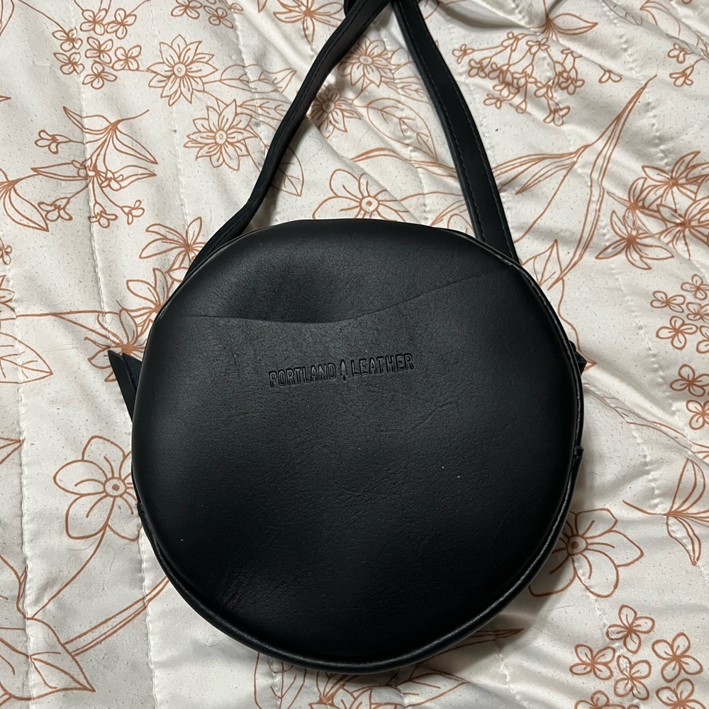 Portland Leather small circle crossbody
